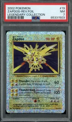 PSA 7 2002 Pokemon Legendary Collection Zapdos 19/110 Reverse Holo Foil WOTC - Image 1