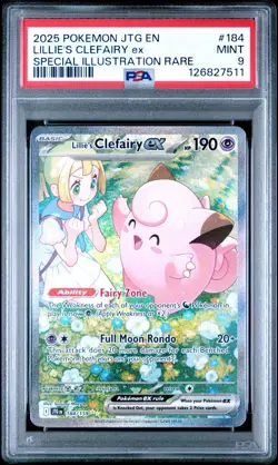 Lillie's Clefairy ex 184/159 Pokemon Sv09: Journey Together PSA 9 English SIR - Image 1