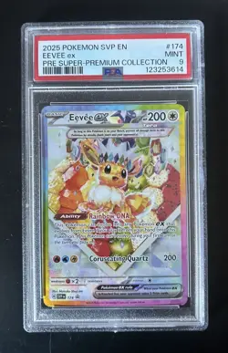 Pokemon TCG Eevee EX SVP174 Prismatic Evolutions Black Star Promo PSA 9 - Image 1