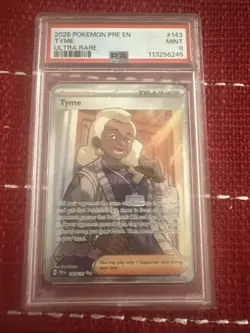 2025 POKEMON PRE EN-PRISMATIC EVOLUTIONS ULTRA RARE #143 TYME PSA 9 - Image 1