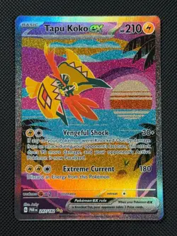 Tapu Koko ex 247/182 SIR Pokemon Card S&V Paradox Rift Holo Rare - Image 1