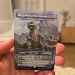 FOIL MTG Baby Godzilla, Ruin Reborn / Pollywog Symbiote - Ikoria - Image 1
