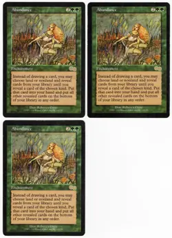 Abundance x3 3x 1998 Urza's Saga Green Rare Enchantment MTG MP - LP AZ2 - Image 1