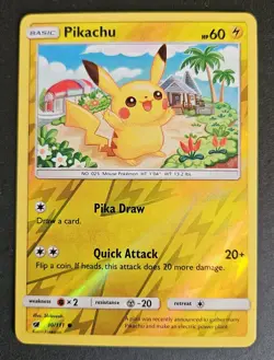 Pikachu 30/111 Crimson Invasion Common Reverse Holo Pokemon TCG NM - Image 1