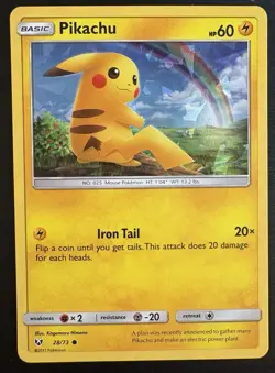 Pikachu 28/73 Cracked Ice Holo Pokemon Shining Legends NM - Image 1