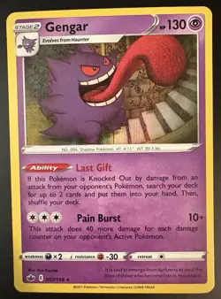 Gengar Holo 057/198 Rare 2021 Chilling Reign Pokemon TCG 057/198 Trading Card NM - Image 1