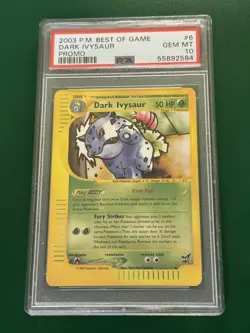 2003 POKEMON BEST OF GAME PROMO #6 DARK IVYSAUR PSA 10 - Image 1