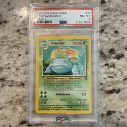 2000 Pokemon Game Base II 2 #18 Venusaur Holo PSA 8 NM-MINT - Image 1