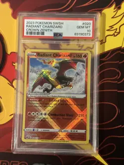 2023 POKEMON SWSH CROWN ZENITH #020 RADIANT CHARIZARD PSA 10 GEM MT - Image 1
