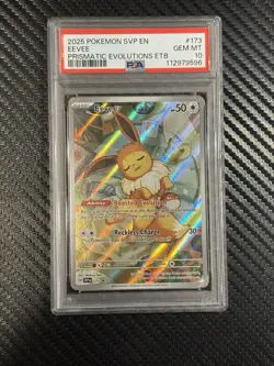 Pokemon 2025 SVP Black Star Promo Prismatic Evolution #173 Eevee PSA 10 - Image 1