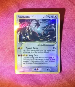 2005 Pokemon EX Deoxys 107/107 Gold Star Holo Rayquaza - Image 1