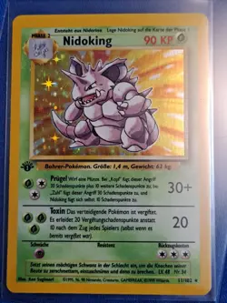 Nidoking 11/102 Holo Rare 1st Edition Base Set GERMAN Pokemon 7322 - Image 1