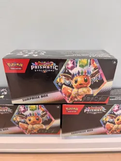 Pokemon TCG Scarlet & Violet Prismatic Evolutions Surprise Box Lot of 3 Sealed - Image 3