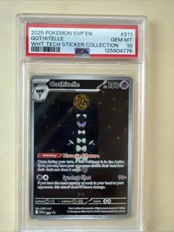 Gothitelle 2025 Pokemon WHT Tech Sticker Collection 211 PSA 10 Gem Mint - Image 1