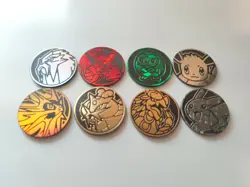 Pokemon TCG Coins : 8x Mixed Coin Lot - Pikachu, Eevee, Raikou, Entei, Rowlet - Image 1