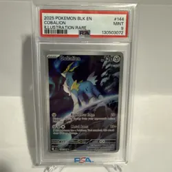 Pokemon Cobalion Illustration Rare 144/086 Sv: Black Bolt Holo PSA MINT 9 - Image 1