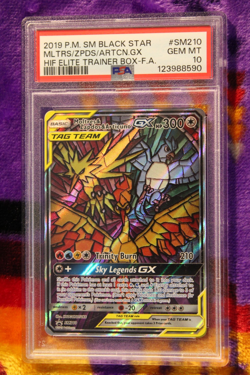 Pokemon TCG Moltres & Zapdos & Articuno GX SM210 Sm Holo PSA Graded 10 GEM MINT - Image 1