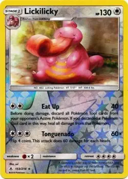 Pokemon - Lickilicky - 153/214 - Rare - Reverse Holo - Sun & Moon Unbroken Bonds - Image 1