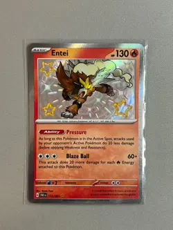 Entei 112/91 Baby Shiny Holo Rare Paldean Fates POKEMON TCG - Image 1