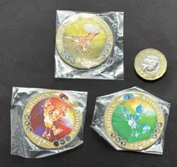 Japanese Pokemon Menko Card Batomen Tomy vintage Moltres Zapdos Articuno Ex Con - Image 1