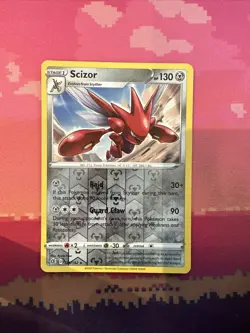 Pokemon Card Scizor Rebel Clash Reverse Holo Rare 128/192 Near Mint - Image 1