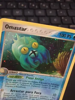 2006 Pokemon EX Legend Maker Omastar Holo 23/92 Mint not reverse holo PORTUGUESE - Image 2