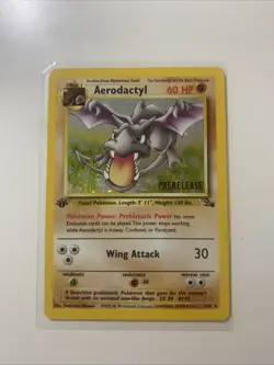 Aerodactyl (Prerelease) 1st Edition Fossil 01/62 Pokemon WOTC Promo Holo MP/LP - Image 1