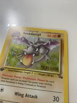 Aerodactyl (Prerelease) 1st Edition Fossil 01/62 Pokemon WOTC Promo Holo MP/LP - Image 3
