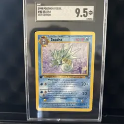 1st Edition Seadra 42/62 - 1999 Pokemon Fossil Set English - SGC 9.5 - Image 1