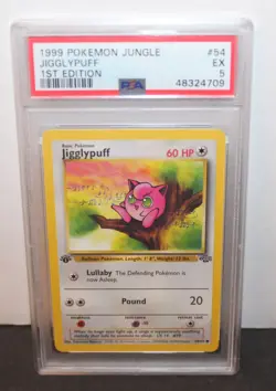 1999 POKEMON JUNGLE 1ST EDITION #54 JIGGLYPUFF PSA 5 - Image 1