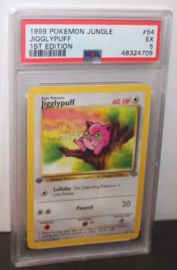 1999 POKEMON JUNGLE 1ST EDITION #54 JIGGLYPUFF PSA 5 - Image 3
