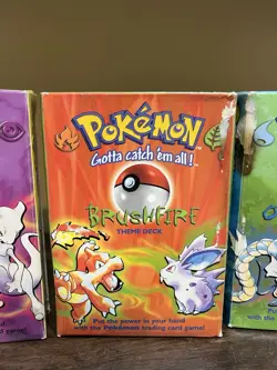 EMPTY BOXES Vintage Pokemon Theme Deck Boxes Poor Condition No Cards - Image 4