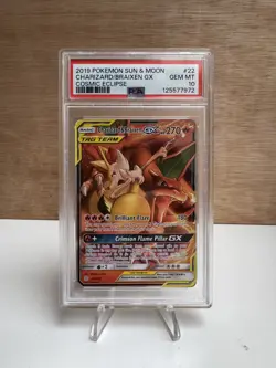 2019 Pokemon Charizard Braixen GX Cosmic Eclipse #22/236 Sun Moon PSA 10 - Image 3
