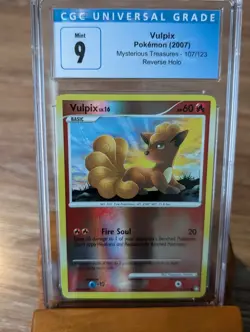 2007 Pokemon Mysterious Treasures Vulpix Reverse Holo #107 CGC Mint 9 - Image 1