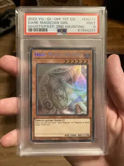 Yugioh! Dark Magician Girl Ghost Rare Card GFP2-EN177 PSA 9 MINT - Image 1