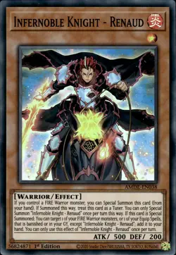 Infernoble Knight - Renaud - Super Rare 1st Edition AMDE-EN038 - NM - YuGiOh - Image 1