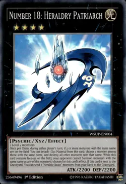 Number 18: Heraldry Patriarch - Super Rare 1st Edition WSUP-EN004 - LP - YuGiOh - Image 1