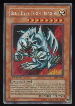 2002 YuGiOh Blue-Eyes Toon Dragon MRL-E000 1st ED Secret Rare - Image 1