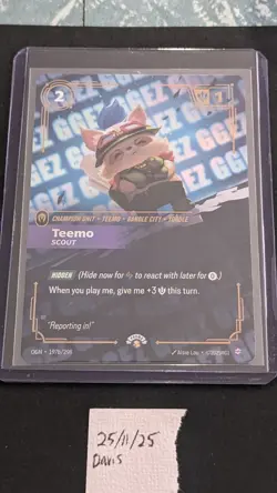Teemo - Scout GGEZ 197b/298 Riftbound Nexus Night Promo Card - English, Mint - Image 5