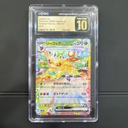 CGC 10 Pristine Leafeon ex 003/187 Sv8a: Terastal Fest Ex Holo Pokemon card - Image 1