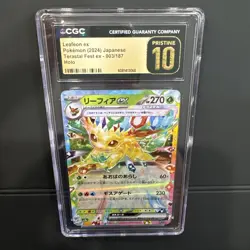CGC 10 Pristine Leafeon ex 003/187 Sv8a: Terastal Fest Ex Holo Pokemon card - Image 3