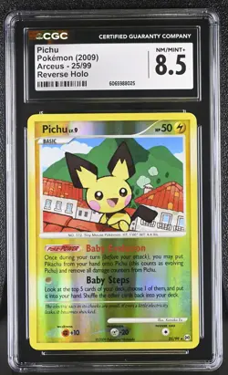 CGC 8.5 Pichu 25/99 Reverse Holo Arceus Pokemon Card - Image 1