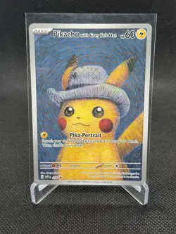 Pokemon TCG Pikachu With Grey Felt Hat Van Gogh Full Art Promo SVP #085 - NM/LP+ - Image 1