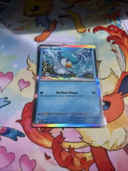 Pokemon Quaxly Card Paldea Evolved Holo, 050/193, Near Mint Condition Promo Card - Image 3