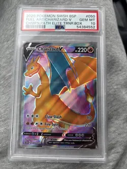 2020 Pokemon SWSH Champions Path ETB BSP Charizard V 050 PSA 10 Gem Mint - Image 1