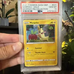 Pokemon Morpeko Pin Collection Morpeko SWSH031 Promo Gem Mint PSA 10 - Image 1