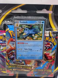 Pokemon TCG Mega Evolution 3 Pack Blister Golduck | Foil Promo + 3 Booster Packs - Image 2