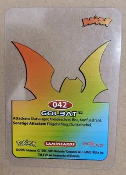 Pokemon Edibas Lamincards 2005 - Golbat Nr. 042 - Deutsch - Image 2