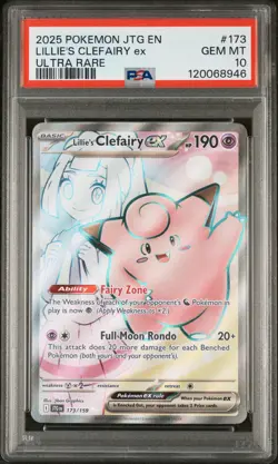 PSA 10 Lillie's Clefairy Ex Ultra Rare Pokemon Journey Together 173 - Image 1
