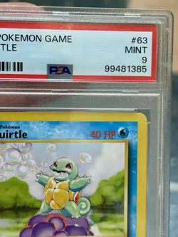 1999 Pokemon Game Base Set Squirtle 63/102 Card Vintage Slab PSA 9 Psa10 Mint - Image 3